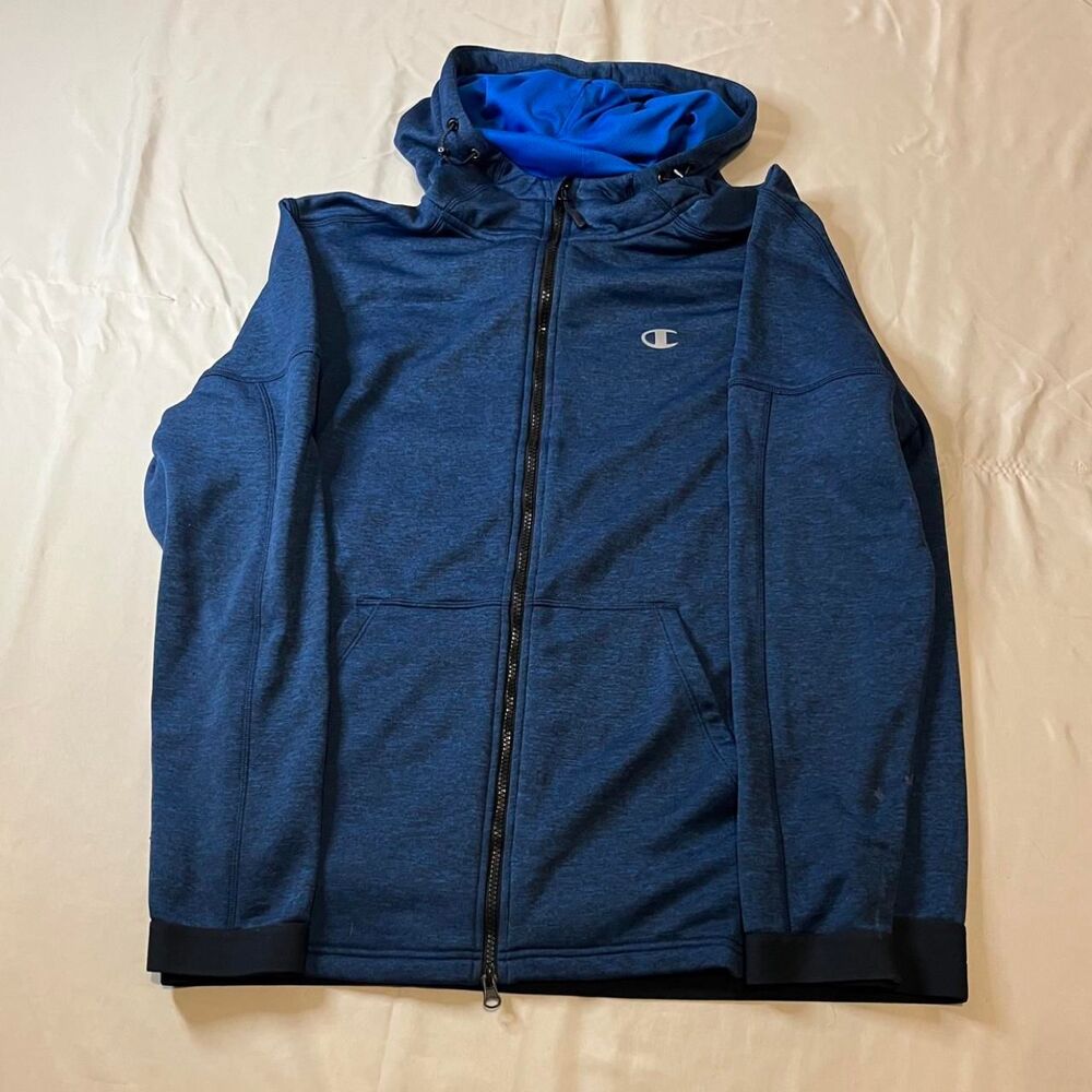 Champion Men's Blue and Navy Hoodie